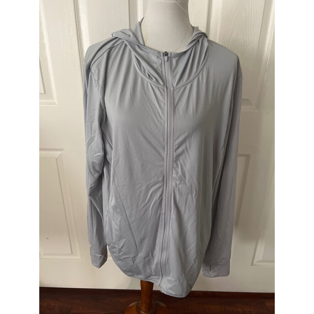 BaLeaf Womens Running Jacket Plus Size 3X Full Zip Athletic Workout Hooded Sport